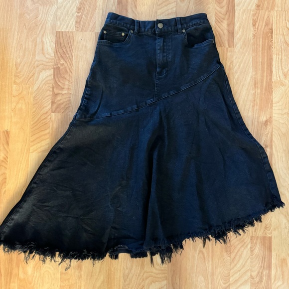 Zimmermann Asymmetrical Raw Hem Denim Skirt - Picture 1 of 5